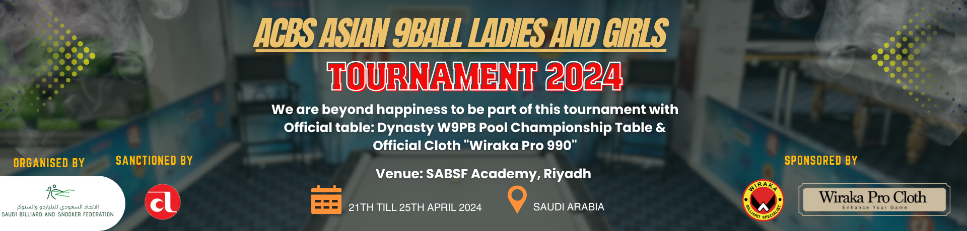 ACBS Asian 9Ball Ladies and Girls Tournament 2024 banner